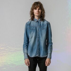Six Week Residency Alejandro Western Shirt Desert Storm Destroyed Denim